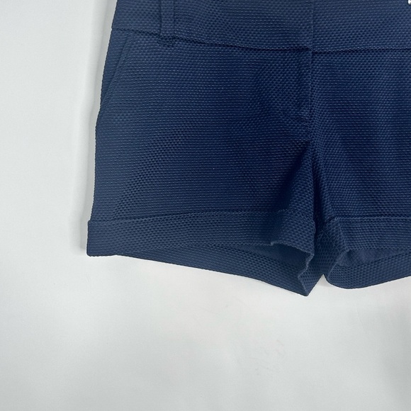 Maurices Navy Blue Lo Rise Textured‎ Shorts Size 9/10 faux cuff - Picture 3 of 8